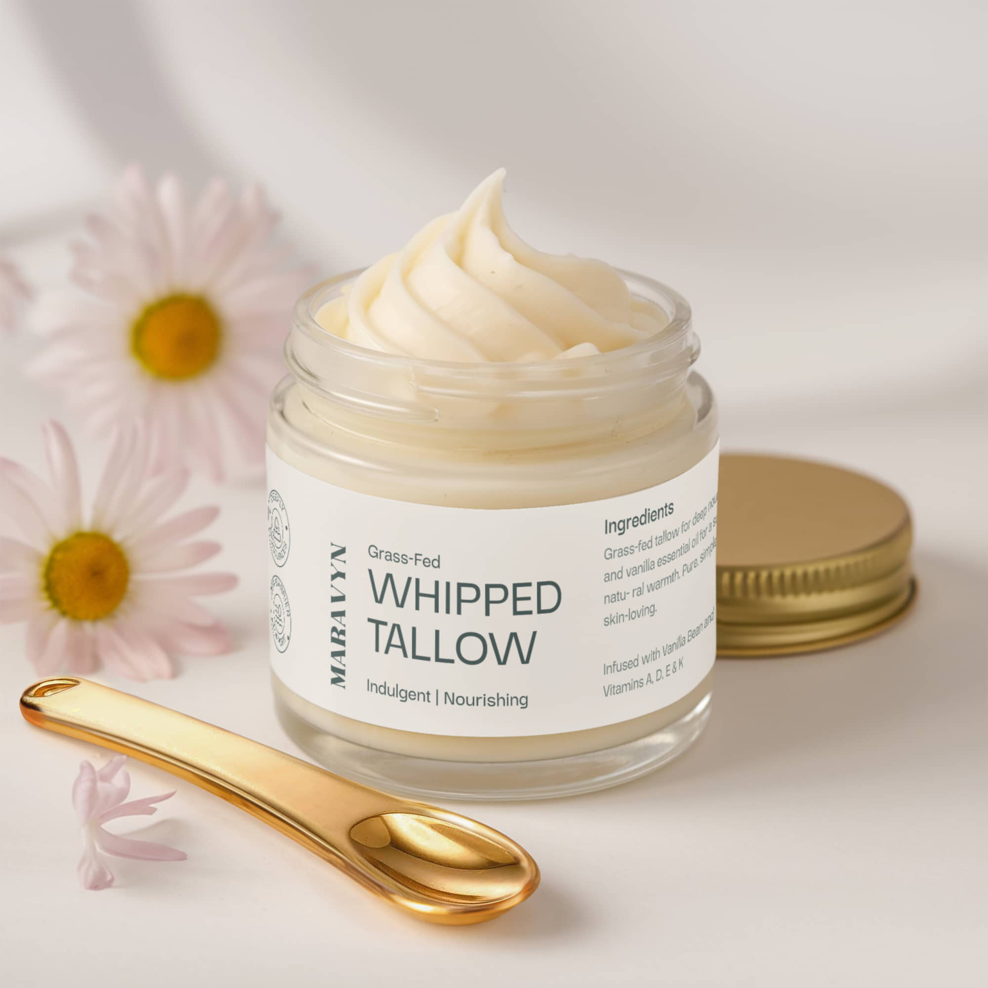 Whipped Grass-Fed Tallow Balm with Vanilla Bean